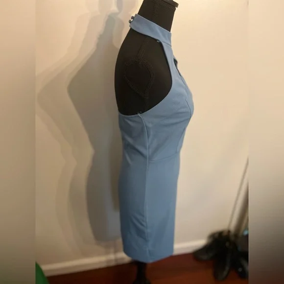 Charlotte Russe Blue Halter Dress Size M - Picture 8 of 11